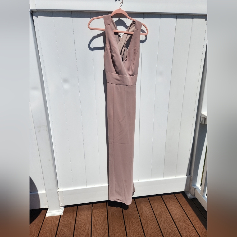 After Six Style 1513 Light Brown Long Dress | Size 6